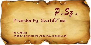 Prandorfy Szalóme névjegykártya